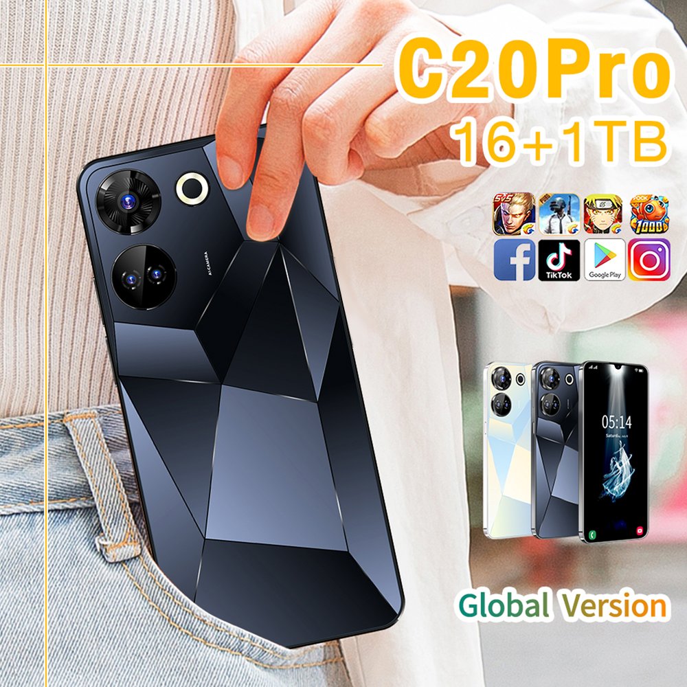 HX Hot Selling C20 Pro original Beauty Camera Long Battery Life High Volume full Display Android Mobile Cell Smart phone